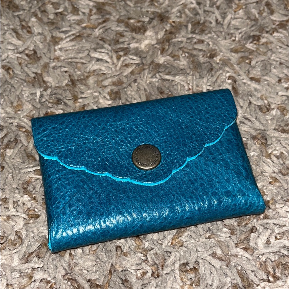 Teal Leather Card Holder